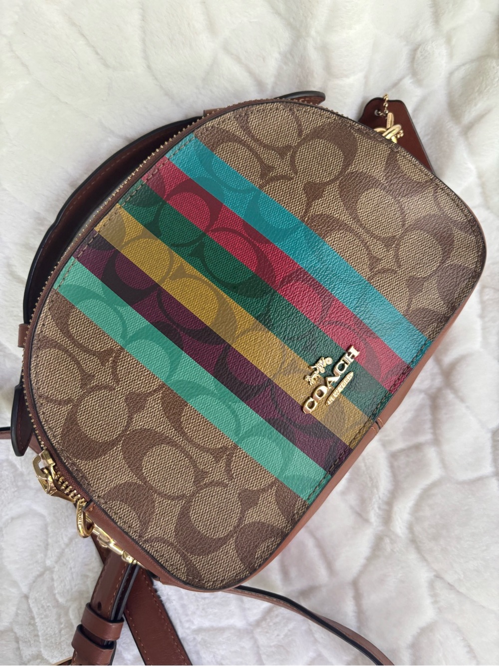 Coach Serena Satchel In Signature Canvas with Stripes - Picture 8 of 15